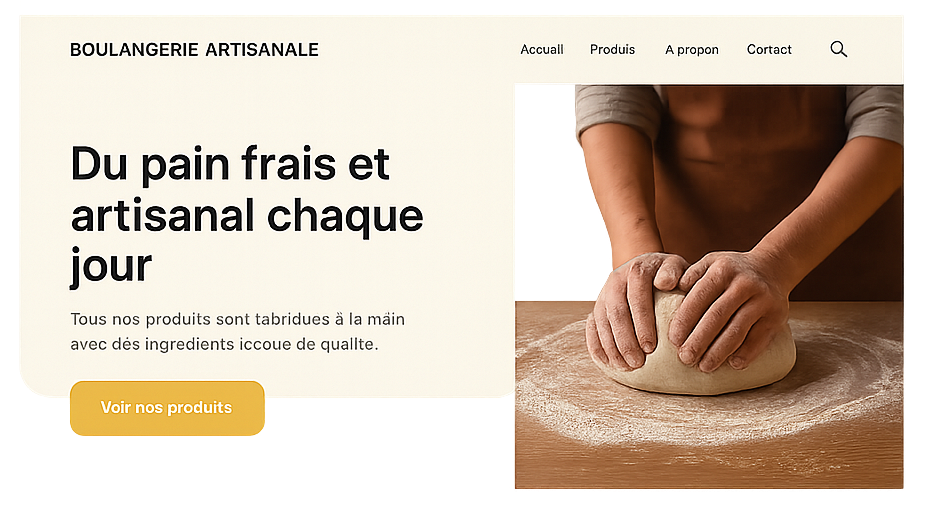 Website created for an artisan baker